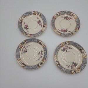 Vintage Lenox Ming Birds Saucer Only Set Of 4 Cherry Blossom Porcelain